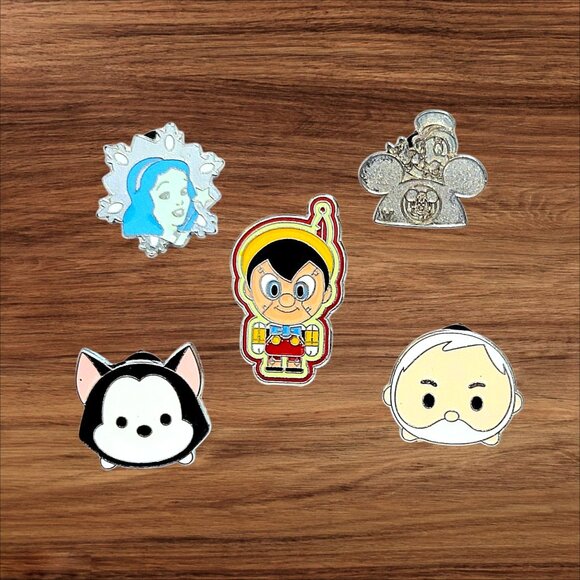 5 Pinocchio Disney Parks Trading Pins, Plus 2 Bonus Pins - Picture 1 of 2